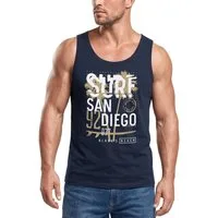 Neverless Tanktop Herren Tank-Top Surf Design San Diego Palmen Beach Strand Sommer mit Print