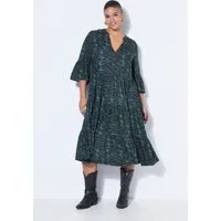 Studio Untold Maxikleid Midikleid A-Line Camouflage 3/4-Ärmel
