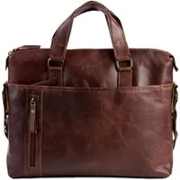 BACCINI Umhängetasche echt Leder Aktentasche 15 Zoll Laptop-Hülle braun, Laptoptasche 15,4 Zoll, Arbeitstasche Umhängetasche Damen Herren braun
