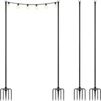 relaxdays Gartenstecker Lichterkettenstangen Set outdoor 3 m (4-St) 4er Pack