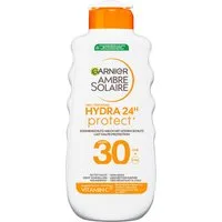 GARNIER Sonnenschutzmilch AMBRE SOLAIRE HYDRA PROTECT+ 24H SONNENSCHUTZ-MILCH LSF 30, Beugt dunkle Flecken vor, wasserfest, zieht schnell ein.