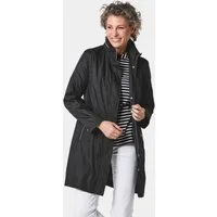 GOLDNER Kurzmantel Leicht wattierter Kurzmantel Matt schimmernde Damen Funktionsjacke mit versteckter Kapuze