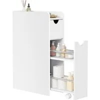 EUGAD Badkommode (1 St), Badezimmerschrank klein schmal mit Schublade auf Rollen