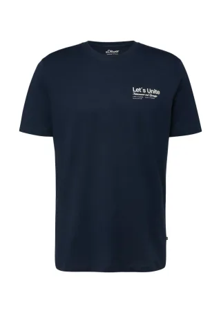 s.Oliver Red Label - T-Shirt aus Baumwolljersey mit Frontprint blau - Gr. - XL