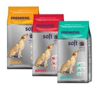 PREMIERE Soft Trockenfutter Hund Adult Probierpaket 3x 1kg