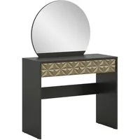 xonox.home Esstisch, Schwarz Retro Melamin 90x133x39 cm