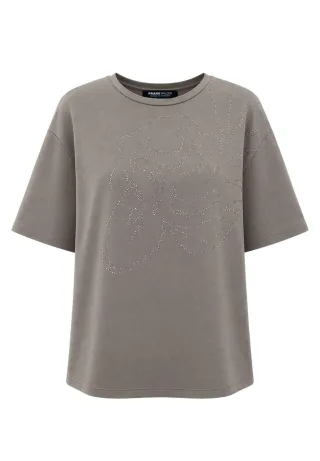 FRANK WALDER - Shirt URBAN ESSENTIALS mit Raffung taupe - Gr. - 48