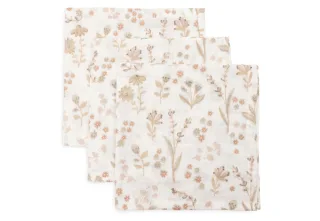 Jollein Spucktuch Hydrophill 31x31cm Bloomy, 3-Pack
