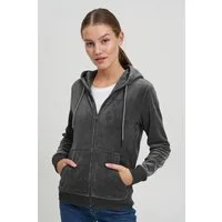 OXMO Kapuzensweatjacke OXVicky Kapuzenpullover aus Nicki-Stiff