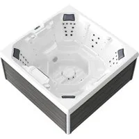 TroniTechnik Whirlpool Outdoor Spa TORCELLO weiß 210x210, Sanitäracryl, Aufstellbecken, (inkl. Thermoabdeckung), integrierte Heizung, Massage, Led