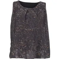 malito more than fashion Chiffonbluse malito Damen Bluse ärmellos 6879 Blusentop mit Rundhals-Ausschnitt