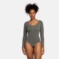 cfab Shaping-Body Bodysuit Sculpting Shapewear Longsleeve mit Slip-Graphit-XL (1-tlg)