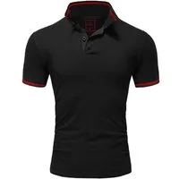 Amaci&Sons Poloshirt PROVIDENCE Herren Basic Kontrast Kurzarm Polohemd T-Shirt