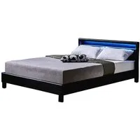 HOME DELUXE Bett LED Bett ASTRO (Set, 2-tlg., Bett und Lattenrost), extra großes gepolstertes Kopfteil,Variante mit oder ohne Matratze