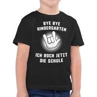 Shirtracer T-Shirt Bye Bye Kindergarten Ich rock jetzt die Schule Hand (1-tlg) Einschulung Junge Schulanfang Geschenke