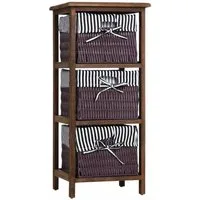 HTI-Living Badregal Regal mit 3 Körben Mia Landhaus Braun, Stück 1-tlg., Badregal Schubladenkommode