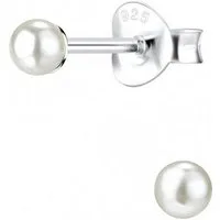 ALEXANDER YORK Paar Ohrstecker PERLE classic 3 mm I weiß, 2-tlg., 925 Sterling Silber