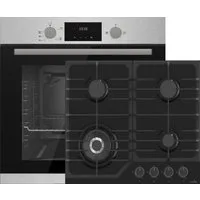 Gasline Backofen-Set Gasline Einbaubackofen GB850FIX+GAG60GLWG Gaskochfeld Glaskeramik 60cm