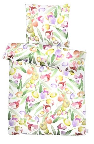 APELT Bettwäsche "Tulip GOTS" 2 tlg. Bettwäsche-Set mit Reißverschluss, Baumwoll-Satin, Digitaldruck