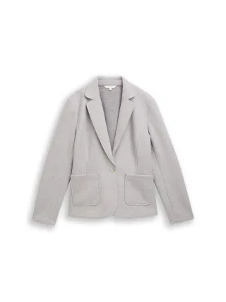 Tom Tailor - Slim Fit Blazer in Melange-Optik medium silver grey melange - Gr. - XL