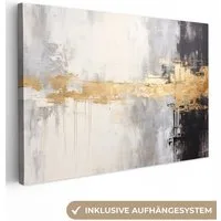 OneMillionCanvasses® Leinwandbild Gold - Luxus - Acryl - Kunst, Fotodruck (1 St), Leinwand Bilder Klein, Wand Dekoration Aesthetic 30x20 cm