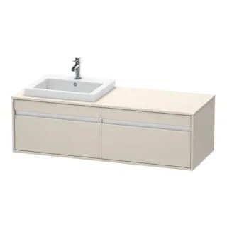 Duravit Ketho Konsolenwaschtischunterbau wandhängend Taupe Matt 1400x550x426 mm - KT6797L9191 KT6797L9191