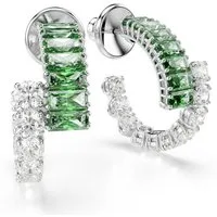 Swarovski Paar Creolen Schmuck Geschenk Matrix Ohrringe, mit Swarovski® Kristall, Swarovski® Zirkonia (synth)