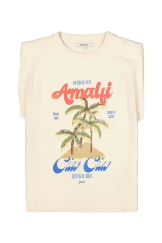 Garcia - T-Shirt mit Print weiß - Gr. - S