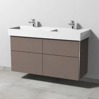 Sanipa 3way Waschtischunterbau zu Duravit Dura Square Waschtisch mit 4 Auszügen, Taupe-Matt BP4221T