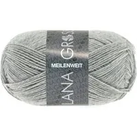 LANA GROSSA MEILENWEIT 50 g UNI Häkelwolle, 210 m (4-fach Sockenwolle mit 80 % Schurwolle), 50 g