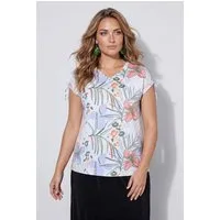 MIAMODA T-Shirt T-Shirt Komfort Fit Blütenmuster Schulterraffung