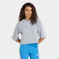 adidas Sportswear T-Shirt ESSENTIALS 3-STREIFEN COTTON LOOSE mit Rundhalsausschnitt, bauchfreie Schnittform, ohne Verschluss
