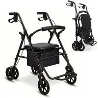 SEHAUSEU Rollator leicht und faltbar Gehhilfe höhenverstellbar Outdoor belastbar 100 kg