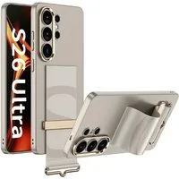 Wigento Handyhülle Armband für Samsung Galaxy S26 Ultra 5G Kunststoff Silikon Grau, Armband, 360 Grad Schutz