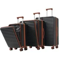 REDOM Hartschalen-Trolley Gepäckset 3-teilig, Front-Öffnungs-Design(M&L), 4 Rollen, mit Front-Öffnung (M,L)