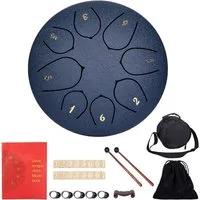 SinLaw Steel Tongue Drum 6“ Stahlzungentrommel, 8-Tasten-Zungentrommel für Meditation und Yoga, 1-St., Mit Schlägel, Tragetasche und Fingerschutz, rutschfester Gummifuß