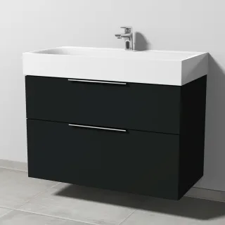 Sanipa 3way Waschtischunterbau zu Kaldewei Silenio Waschtisch mit 2 Auszügen, Vulkan-Matt UP4561V