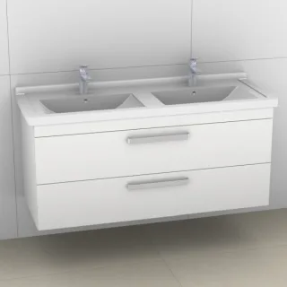 Artiqua 411 Waschtischunterschrank für Starck 3 033213 Weiß Glanz, 411-WU2L-D11-7050-68 411-WU2L-D11-7050-68