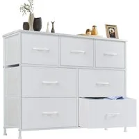 DUMOS Schubkastenkommode Kommode mit Schubladen, Ablageschrank aus Stoff Schubladenschrank (für Schlafzimmer, Wohnzimmer, Kinderzimmer, Flur, Aufbewahrungsschrank), mit Metallgestell Schubladen aus Stoff