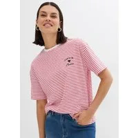 bonprix T-Shirt lockere Passform, Kurzarm-Design, aus Baumwolle, mit Stickerei