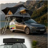 Juskys Dachzelt Lago, Wasserdicht, Teleskopleiter, 2 Personen Zelt, LED Beleuchtung