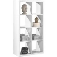 Raumteilerregal STYLE, B 77 x H 147 x T 38 cm, Weiß, 8 offene Fächer, 4 Etagen