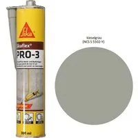 Sika Dichtstoff Sikaflex Pro 3 Polyurethan Dichtstoff 300ml Kartusche kieselgrau, gebrauchsfertig, Innen- und Aussenbereich