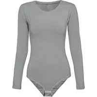Evoni Body für Damen Langarm Blusenbody mit Rundhals