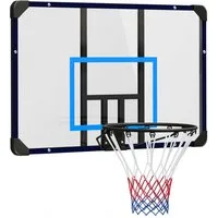 MC Star Basketballständer Wandmontage Basketballbrett mit Korb und Netz für Outdoor (Stahl, 113 x 61 x 73 cm, ideal für Garten & Spielplatz)