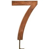 UNUS ELEMENTS Hausnummer Gartenstecker Hausnummer groß Ziffer 0-9 im Rostdesign, (60x25,5x5cm), Nummer 7, Hausnummerschild, wetterfest, Metallnummer
