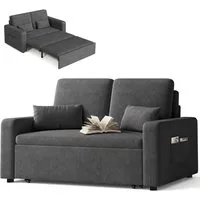 Blishom Schlafsofa 2-Sitzer Schlafsofa aus Velours, ausziehbar, 147 x 196 x 87 cm, Geeignet für Wohnzimmer, Schlafzimmer und Wohnungen