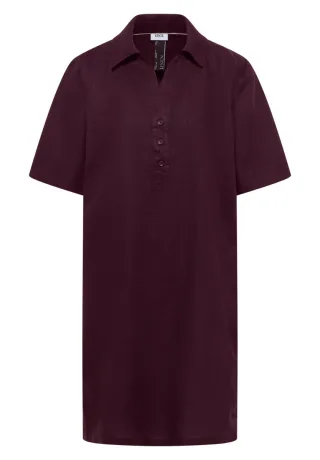 CECIL - Unifarbenes Leinenkleid rot - Gr. - S