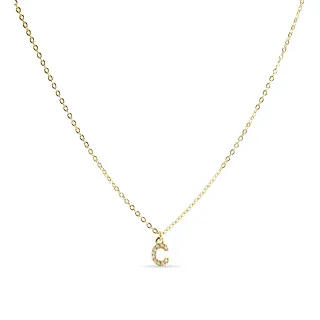 Luxenter Halskette mit glänzendem Zirkonia 18k Gold-Finish - Alphabet