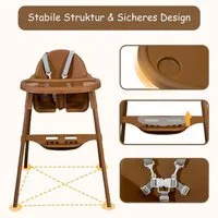 Yalion Kinderstuhl mit Tablett, Baby Essstuhl von 6-36 Monaten, max. 15 kg